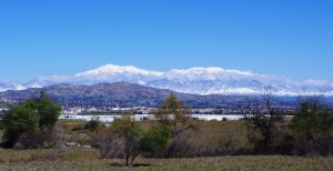 View of snow capped mountains from Sycamore Canyon Preserve.